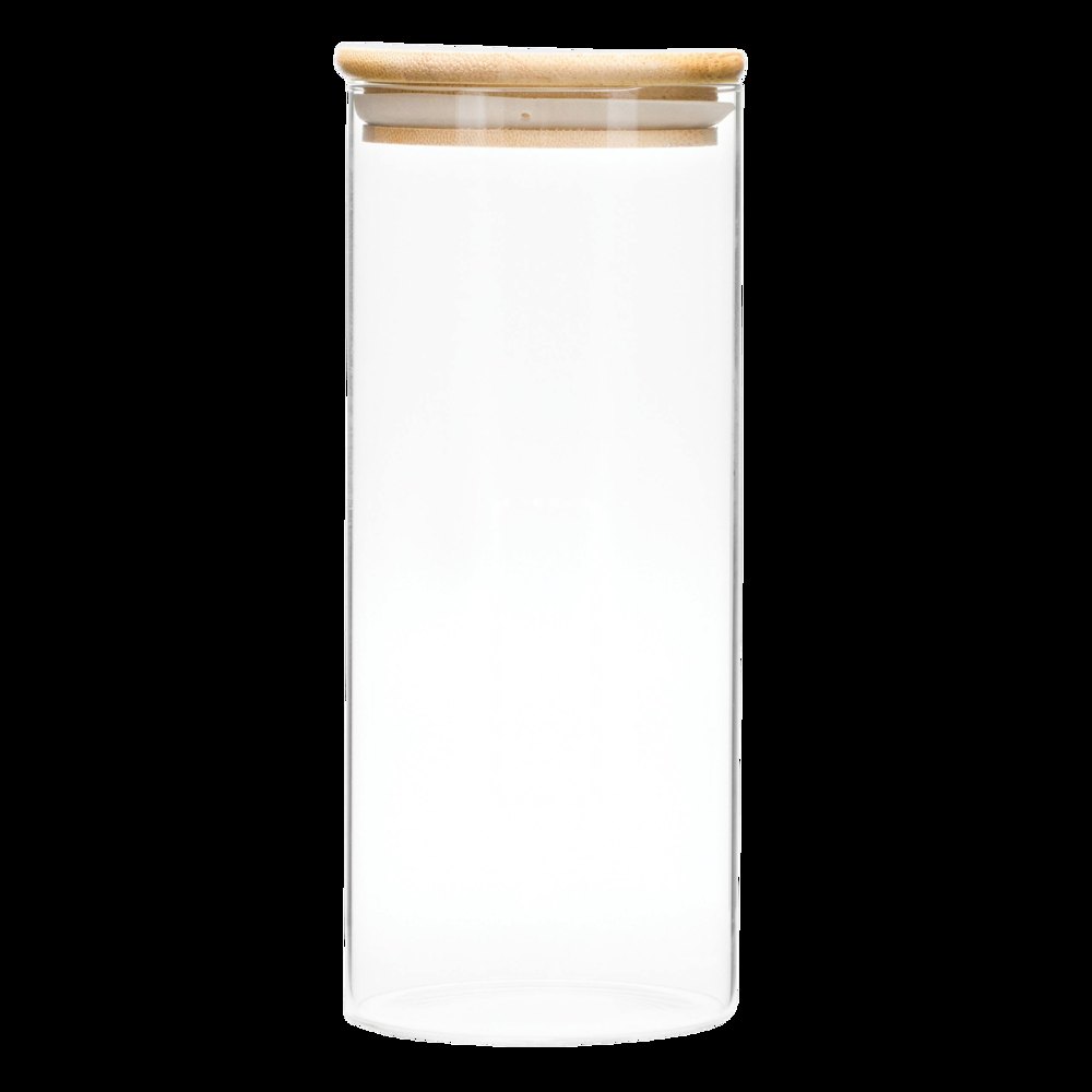 ECO STORAGE L - Glazen voorraadpot, kruiden enz., inhoud ca. 850 ml. — drukvlak gecentreerd aan de onderkant