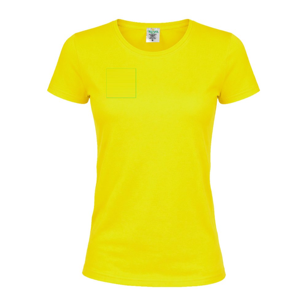 Kleuren Dames T-Shirt "keya" WCS150 — drukvlak rechterborst