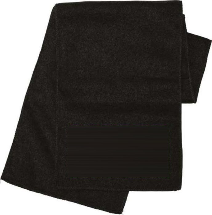 Polyester fleece (200 gr/m²) sjaal Maddison — drukvlak onderzijde
