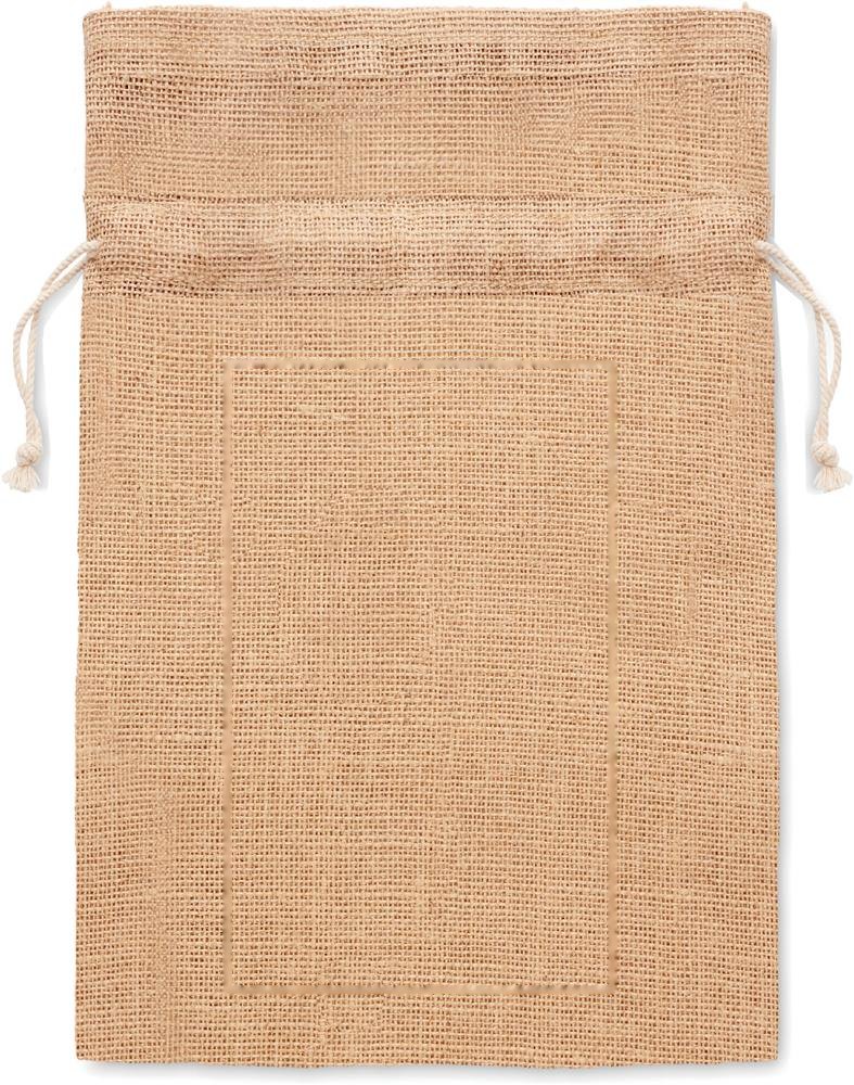 JUTE SMALL - Jute geschenkzak small — drukvlak achterzijde
