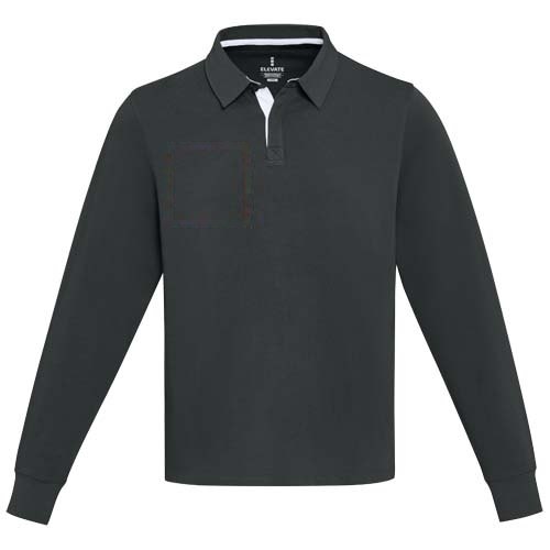 Clyde unisex organic rugbypolo sweatshirt — drukvlak rechter borst