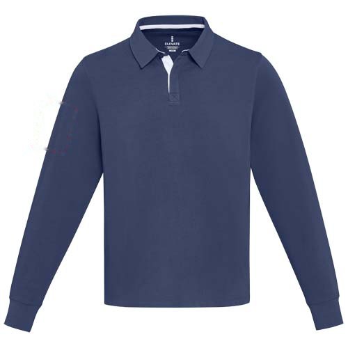 Clyde unisex organic rugbypolo sweatshirt — drukvlak rechter bicep