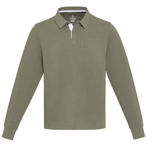 Clyde unisex organic rugbypolo sweatshirt — drukvlak linker borst