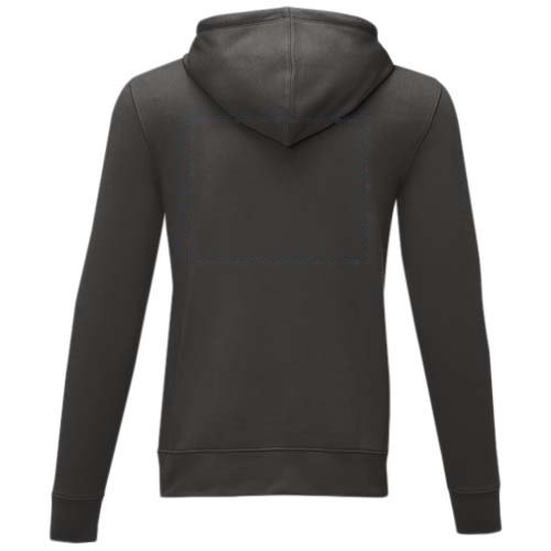 Charon 240 g/m² heren hoodie met ritssluiting — drukvlak impact hoog op de achterzijde