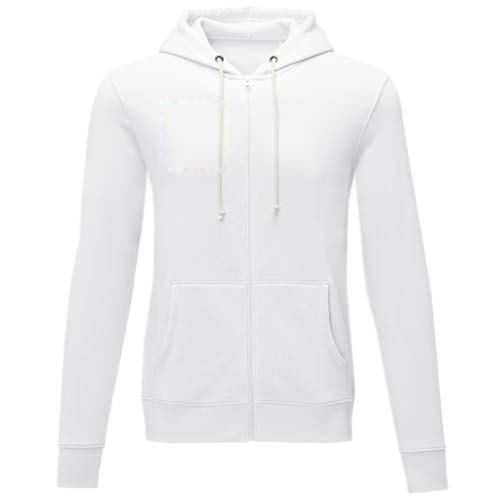 Charon 240 g/m² heren hoodie met ritssluiting — drukvlak rechter borst