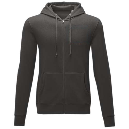 Charon 240 g/m² heren hoodie met ritssluiting — drukvlak linker borst