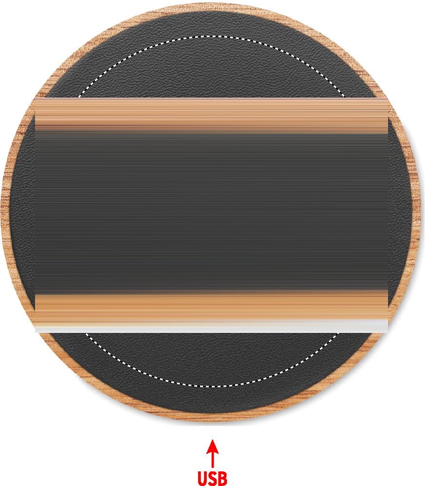 ACAWAI - Draadloze oplader acacia 15W — drukvlak bovenzijde