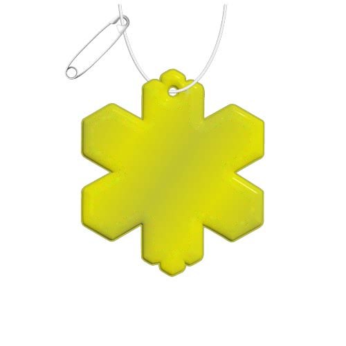RFX™ H-10 reflecterende TPU hanger met sneeuwvlok — drukvlak achterkant (op reflecterende laag)