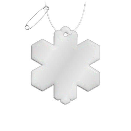 RFX™ H-10 reflecterende TPU hanger met sneeuwvlok — drukvlak voorkant (op reflecterende laag)