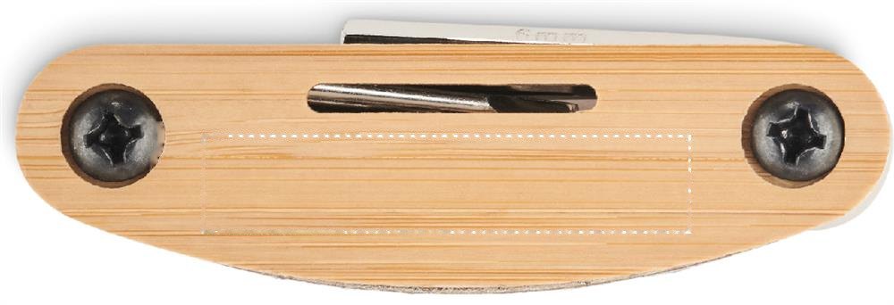 MANO - Zakformaat bamboe multi-tool — drukvlak midden op voorzijde