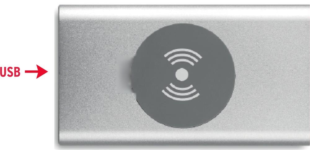 POWER&WIRELESS - Draadloze powerbank — drukvlak bovenzijde links