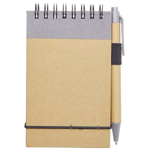 Zuse A7 gerecycled jotter kladblok met pen — drukvlak rechts onder