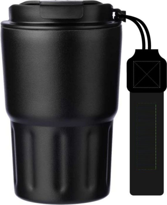 Dubbelwandige thermosbeker Louisa | 320 ml — drukvlak handvat