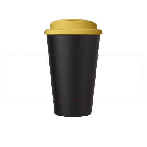 Americano® Eco 350 ml gerecyclede beker met spill-proof deksel — drukvlak rondom