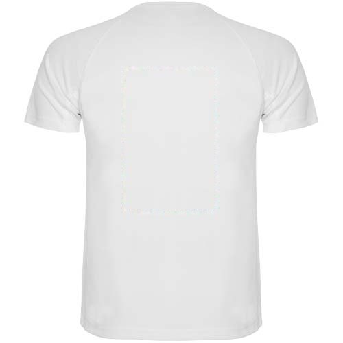 Montecarlo 150 g/m² sportshirt met korte mouwen voor kinderen — drukvlak impact hoog op de achterzijde