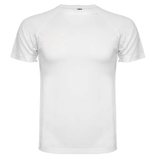 Montecarlo 150 g/m² sportshirt met korte mouwen voor kinderen — drukvlak rechter borst