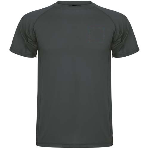 Montecarlo 150 g/m² sportshirt met korte mouwen voor kinderen — drukvlak linker borst