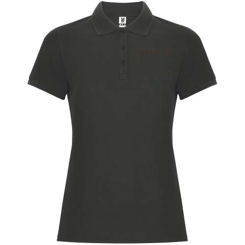 Pegaso Premium 220 g/m² damespolo met korte mouwen — drukvlak linker borst