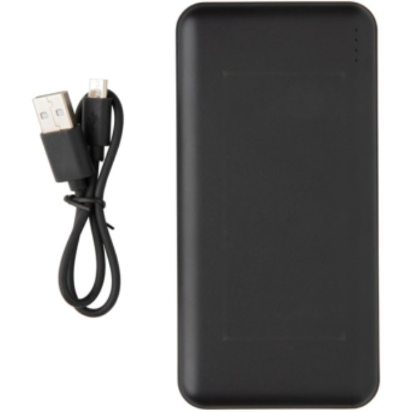 High density 10.000 mAh zakformaat powerbank — drukvlak artikel voorzijde