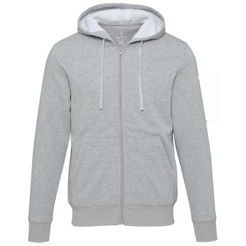 Natron 320 g/m² sherpahoodie met volledige rits — drukvlak linker bicep