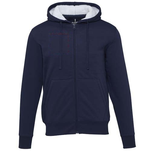 Natron 320 g/m² sherpahoodie met volledige rits — drukvlak rechter borst