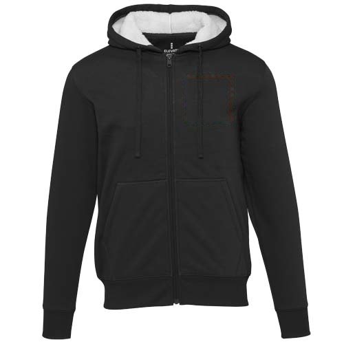 Natron 320 g/m² sherpahoodie met volledige rits — drukvlak linker borst