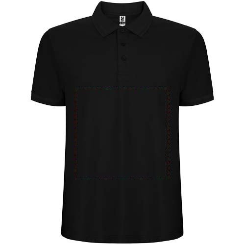 Pegaso Premium 220 g/m² herenpolo met korte mouwen — drukvlak impact volledige voorzijde