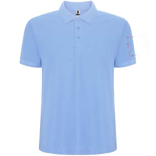 Pegaso Premium 220 g/m² herenpolo met korte mouwen — drukvlak linker bicep