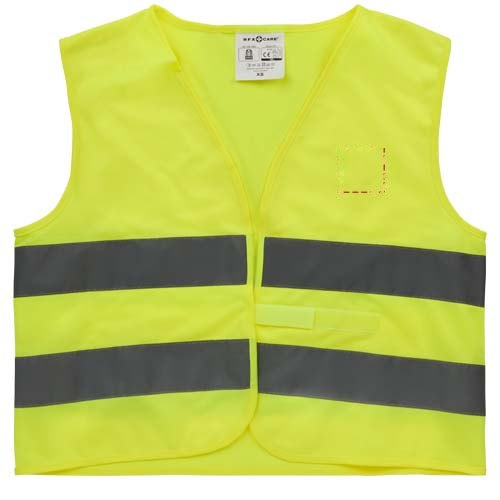 Reflecterend veiligheidsvest HW1 voor kinderen (XS) — drukvlak linker borst