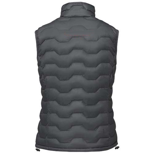Petalite GRS gerecyclede geïsoleerde down bodywarmer voor dames — drukvlak impact hoog op de achterzijde
