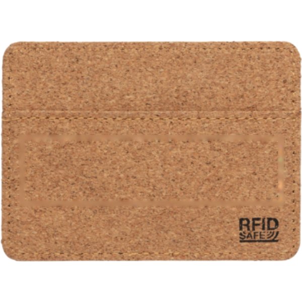 Kurken RFID mini portemonnee — drukvlak artikel achterzijde beneden