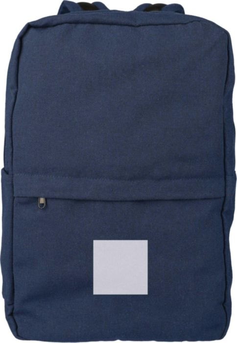Gerecyclede polycotton (330 gsm) rugzak Seraphina — drukvlak voorvak