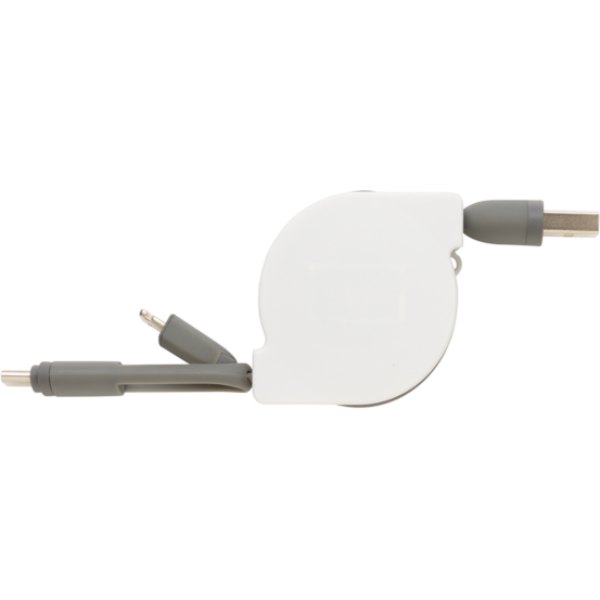 3-in-1 kabel met oprolmechanisme — drukvlak artikel voorzijde