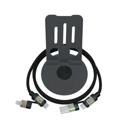 SCX.design O34 360° telefoonhouder met 240 W 4 in 1 oplaadkabel — drukvlak basis