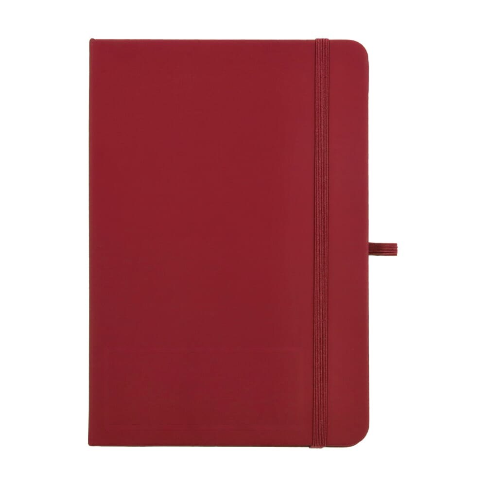 Notitieboek Olmo hardcover PU A5 met sticky notes — drukvlak voorzijde onder