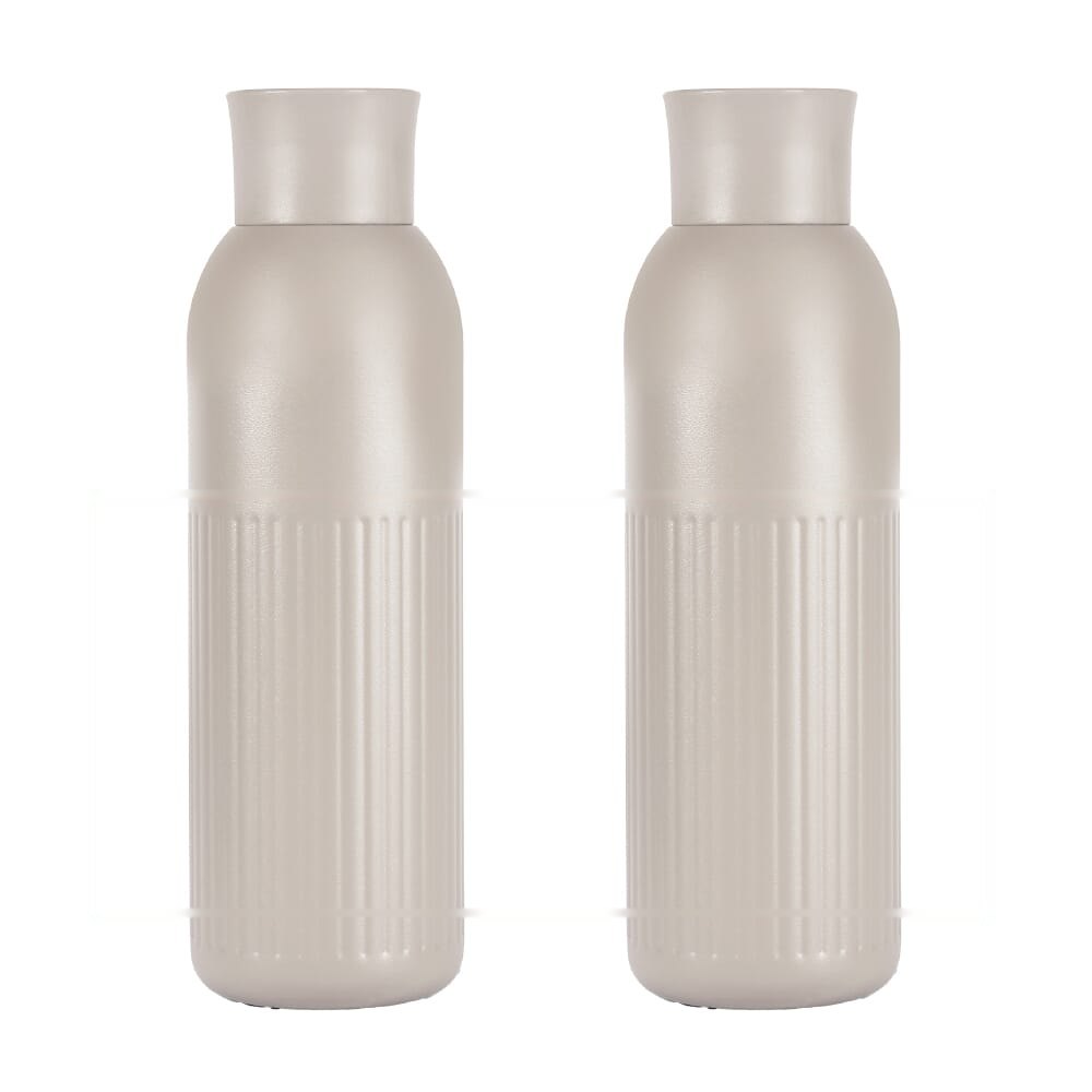 Sagaform Tekla Push stalen fles met druk dop gerecycled) 500 ml — drukvlak rondom onderzijde