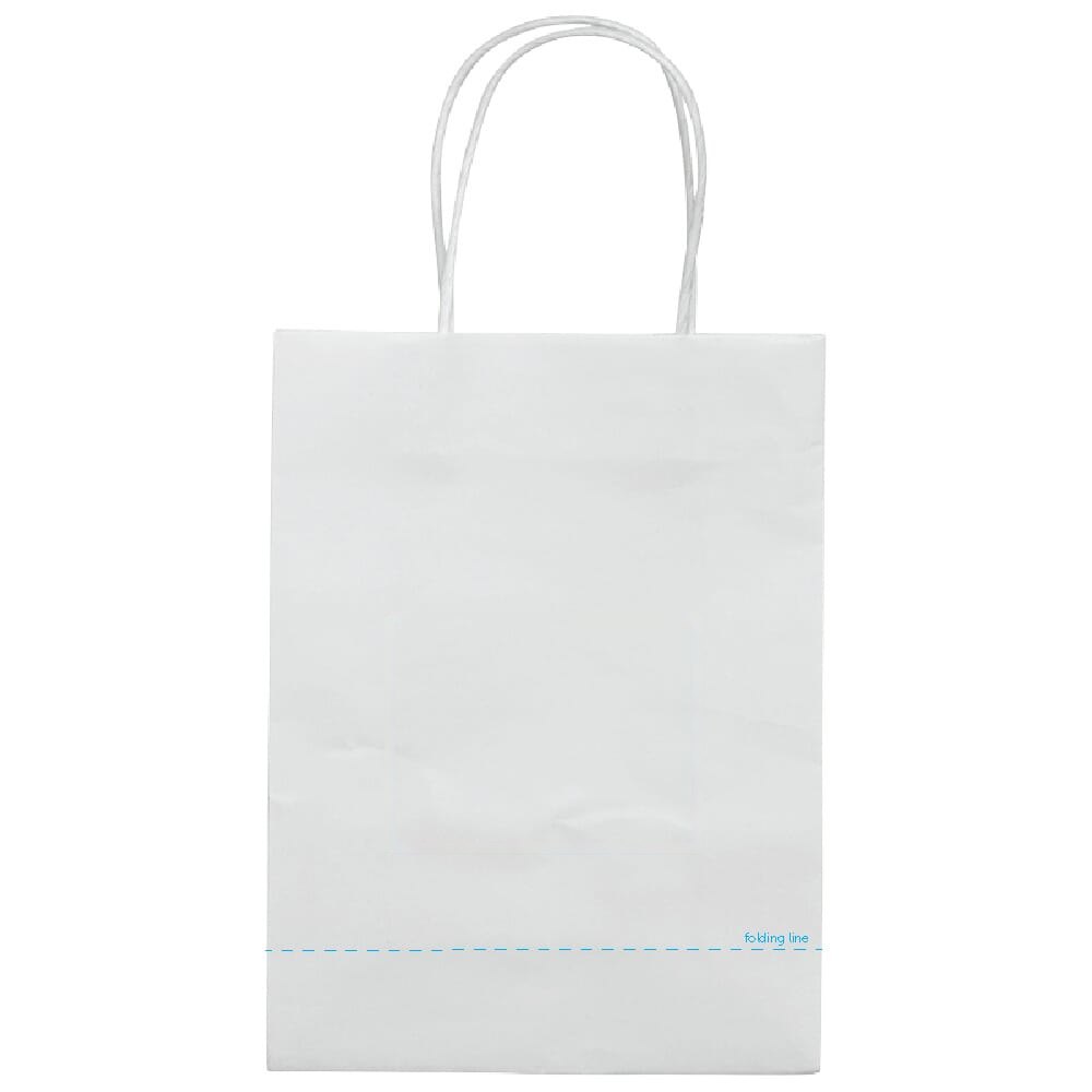 Draagtas papier klein 120g/m² — drukvlak midden op de achterkant