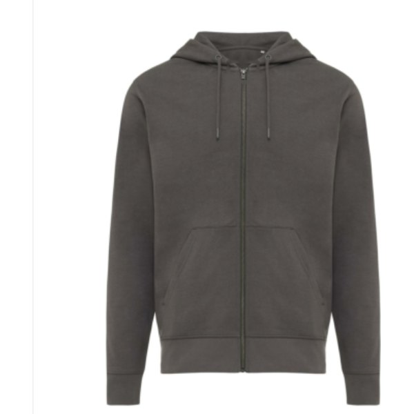 IQONIQ Abisko gerecycled katoen hoodie met rits — drukvlak in de nek