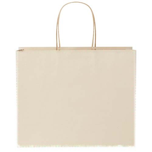 Papieren tas 150 g/m2 gemaakt van landbouwafval met gedraaide handgrepen - 31 x 12 x 25 cm — drukvlak beide zijden