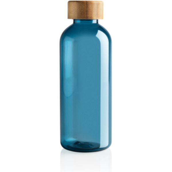 GRS recycled PET fles met bamboe dop — drukvlak artikel voorzijde boven