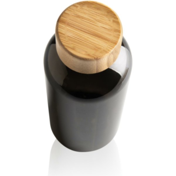GRS recycled PET fles met bamboe dop — drukvlak artikel bovenzijde