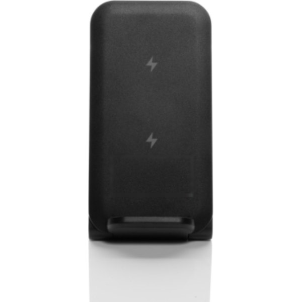Powerpal 3-in-1 RCS gerecycled plastic 15W oplader — drukvlak artikel voorzijde onder