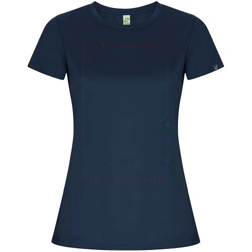 Imola 135 g/m² sportshirt met korte mouwen voor dames — drukvlak impact volledige voorzijde