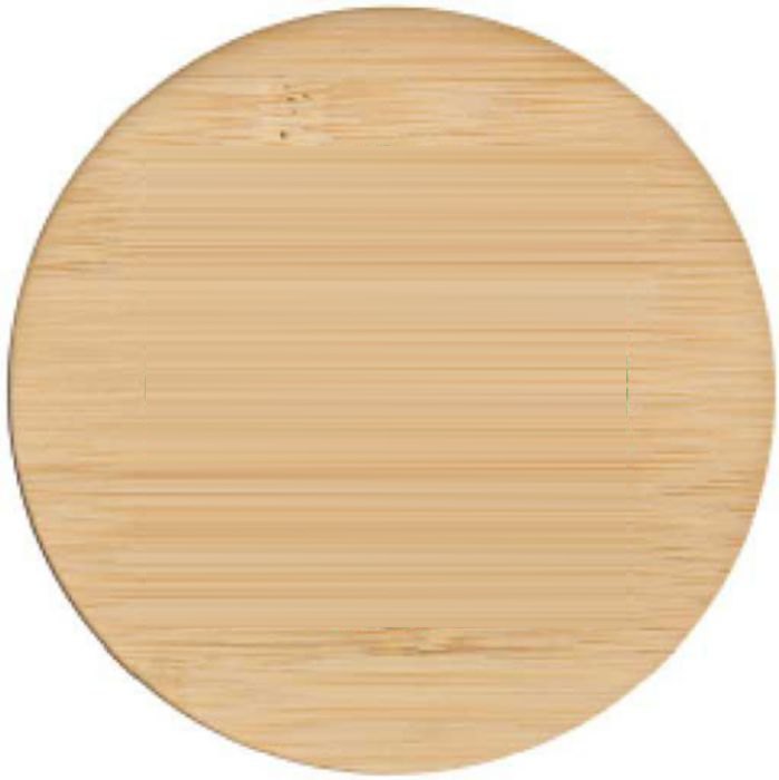 Kaars Josiah | Glas met bamboe deksel | Sojawas | 280 g — drukvlak op deksel