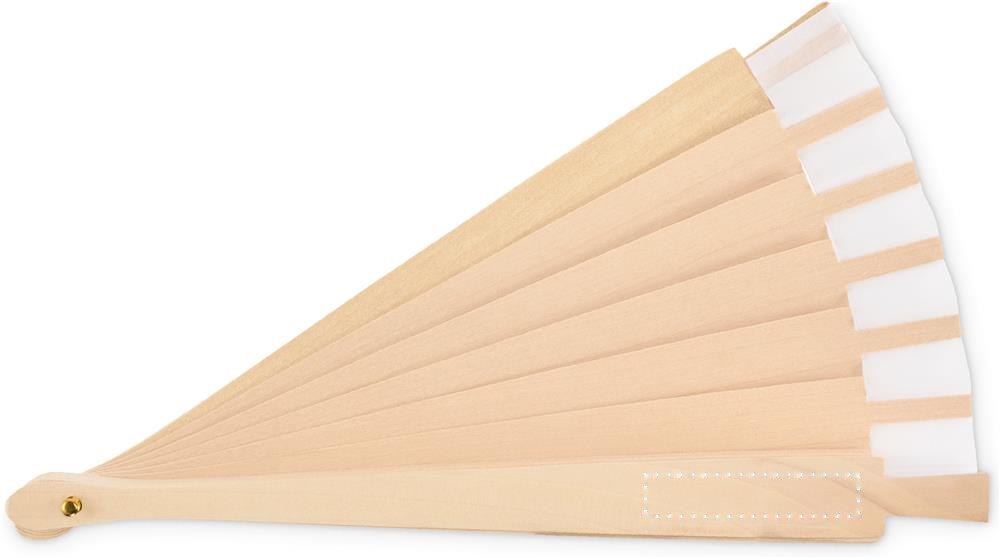 WOODFAN - Houten handwaaier — drukvlak achterzijde