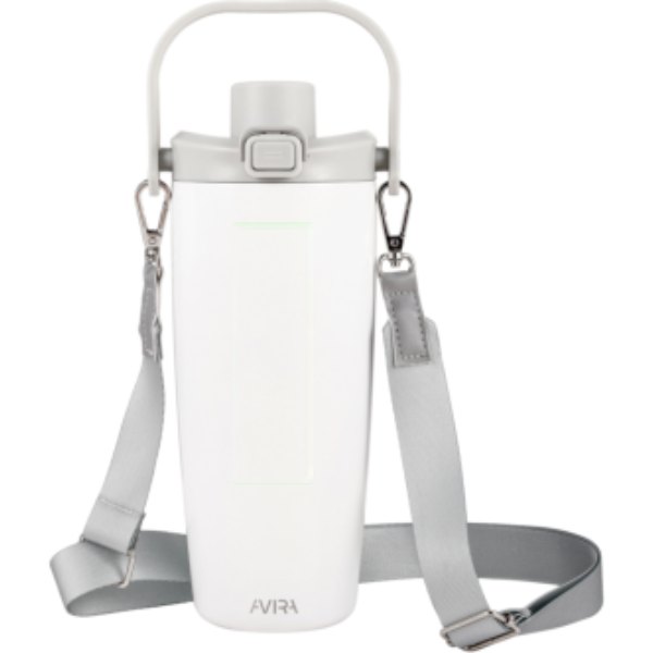 Avira Ayala RCS R-RVS duosip afsluitbare crossbody tumbler — drukvlak artikel voorzijde