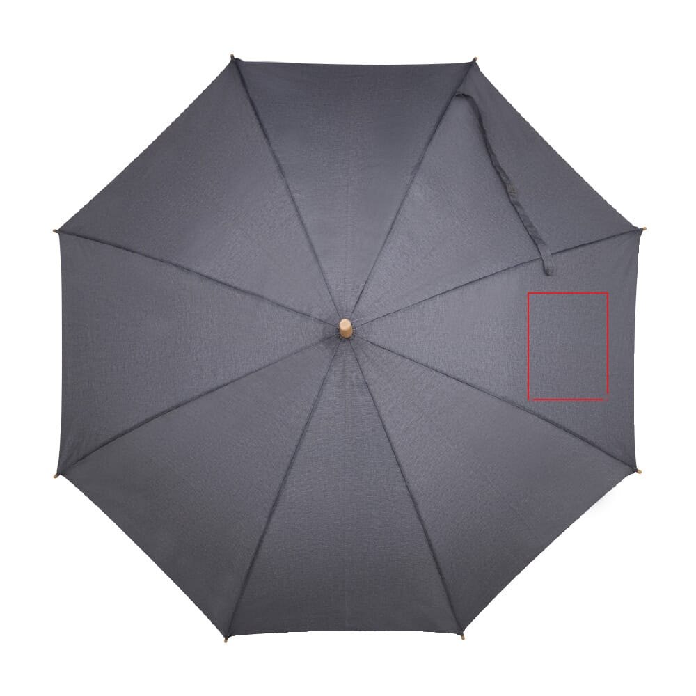 Stok paraplu 25” R-PET recht handvat auto open — drukvlak paneel rechts