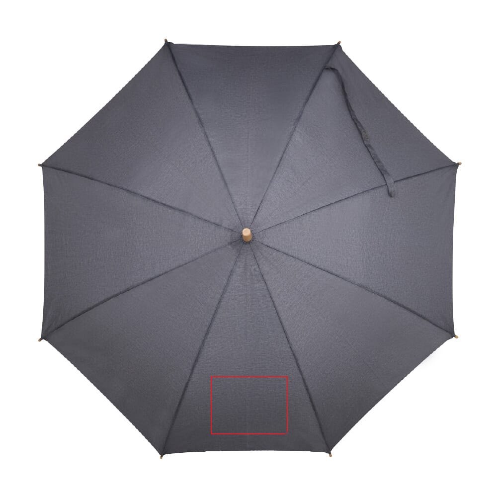 Stok paraplu 25” R-PET recht handvat auto open — drukvlak onderste paneel