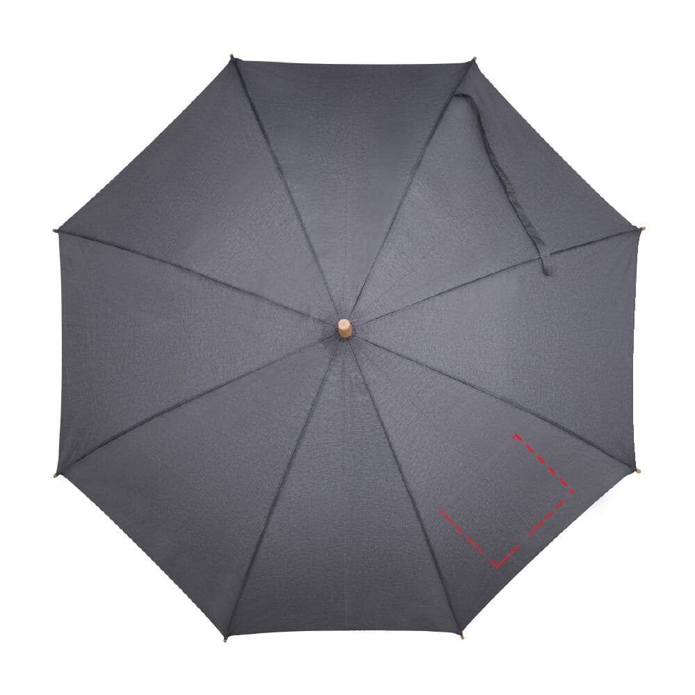 Stok paraplu 25” R-PET recht handvat auto open — drukvlak paneel rechtsonder