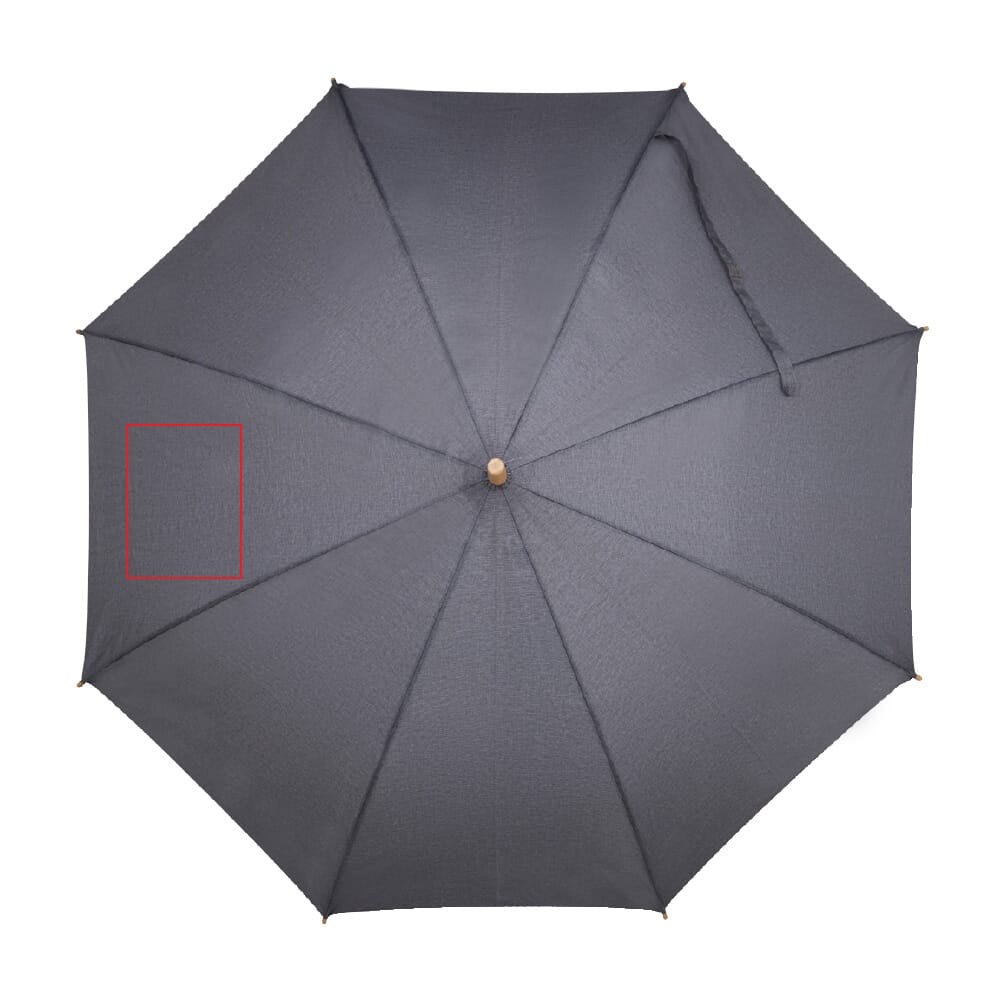 Stok paraplu 25” R-PET recht handvat auto open — drukvlak paneel links